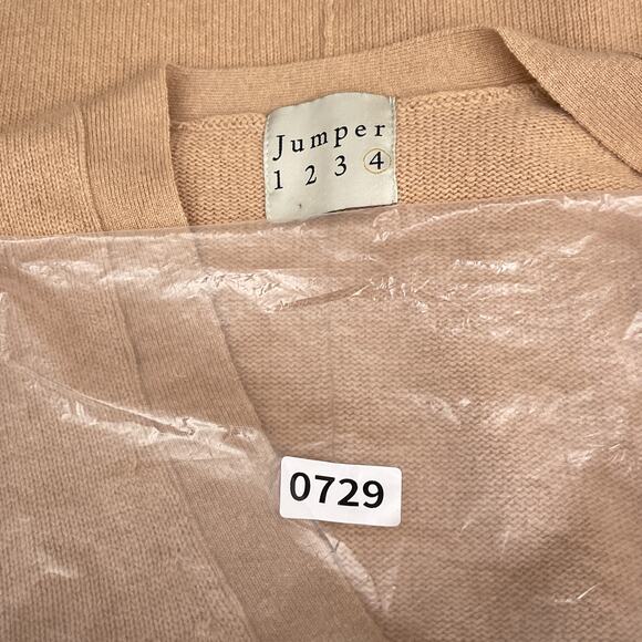 Jumper 1234 V-Neck Relaxed Fit Pocket Button Cardigan Tan Women's Sz 4 US Large - Picture 9 of 9